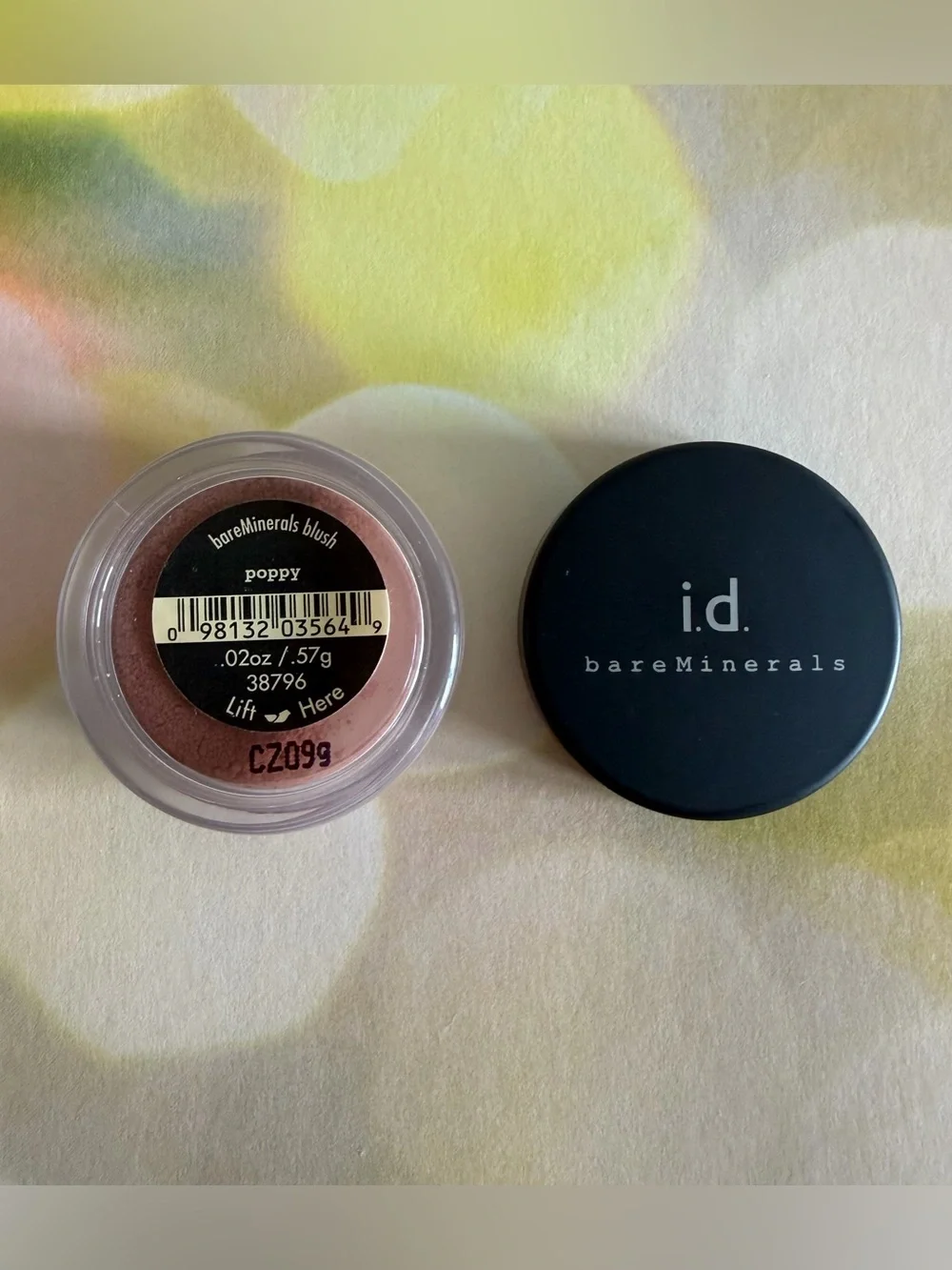bareMinerals TRAVEL SIZE Poppy Blush - loose mineral powder - small jar .57g